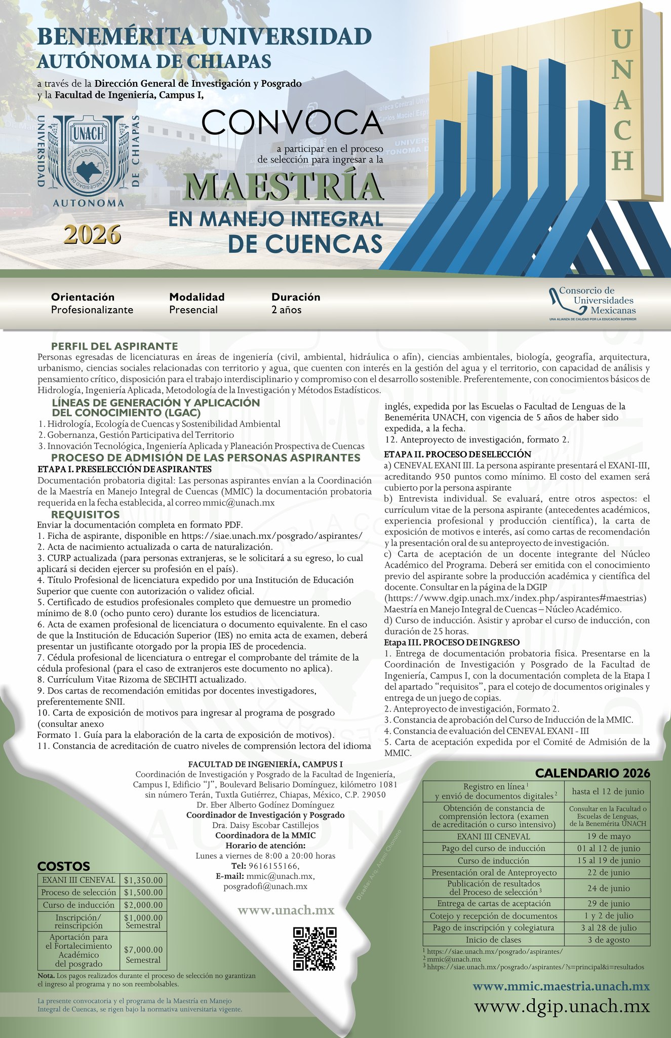 La UNACH abre la convocatoria para la nueva Maestría en Manejo Integral de Cuencas