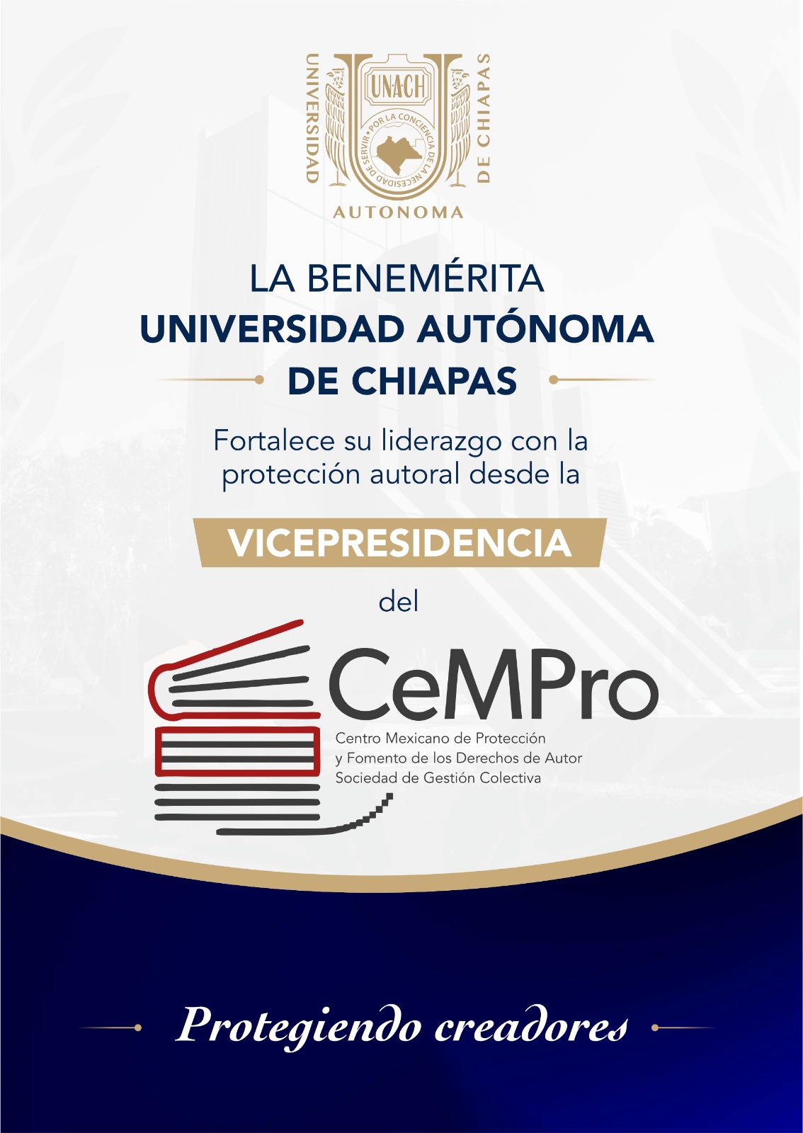 Designan a Coordinador Editorial de Publicaciones Científicas de la UNACH como vicepresidente del Centro Mexicano de Protección y Fomento de los Derechos de Autor