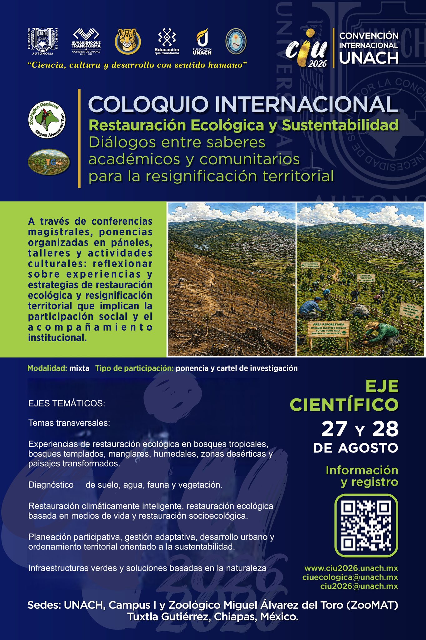 Convoca la UNACH al Coloquio Internacional sobre Restauración Ecológica y Sustentabilidad
